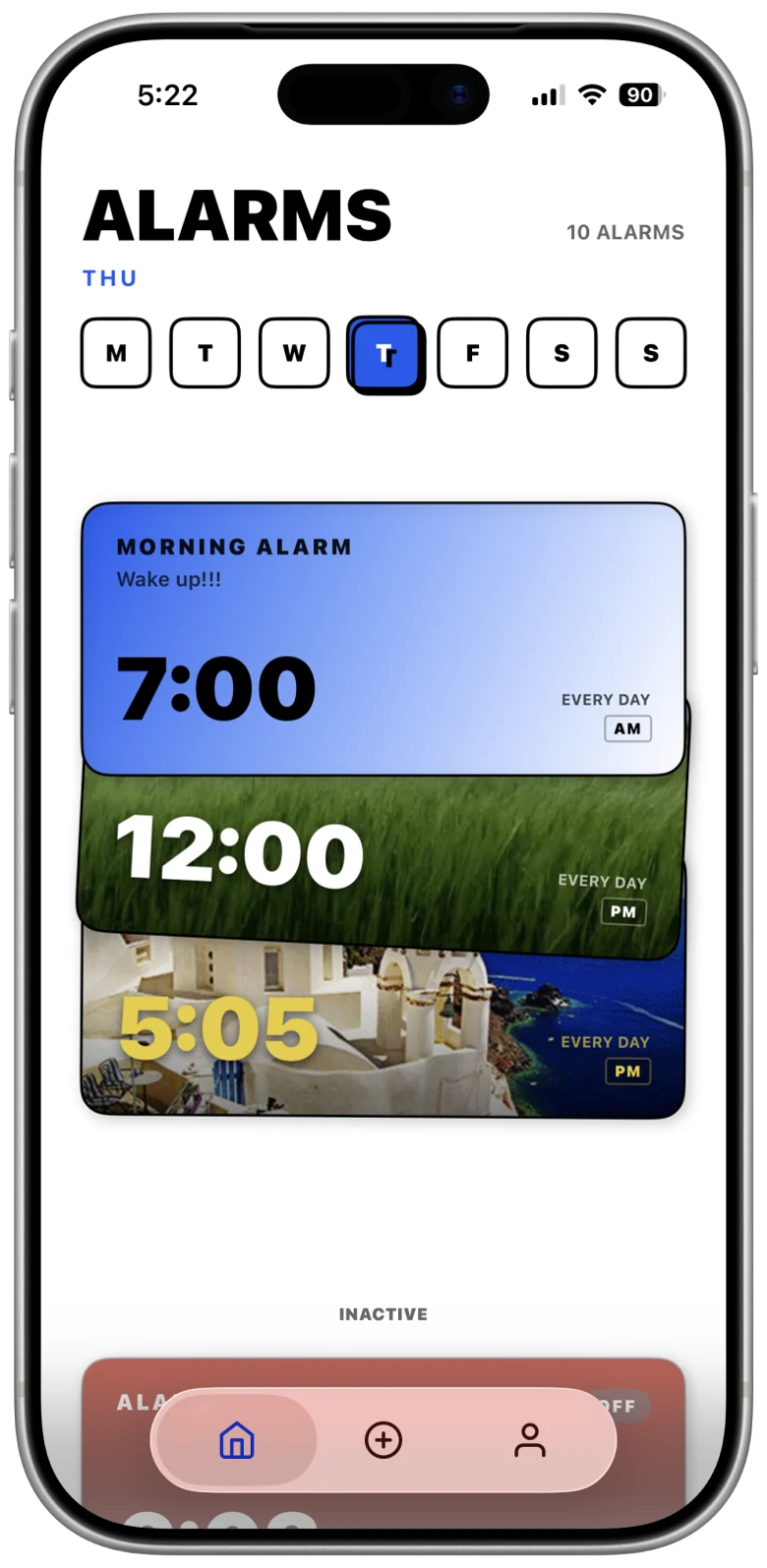 Egersi app alarm screen preview